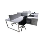 Estacion de trabajo 6 puestos Monaco con telefoneras