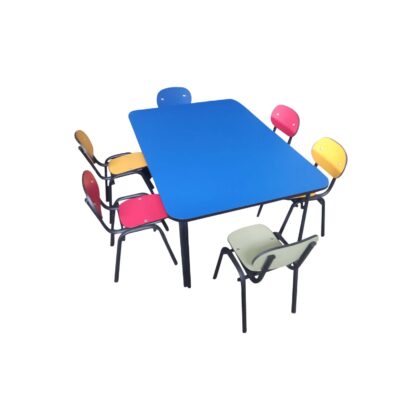 Mesa Rectangular de preescolar con sillas