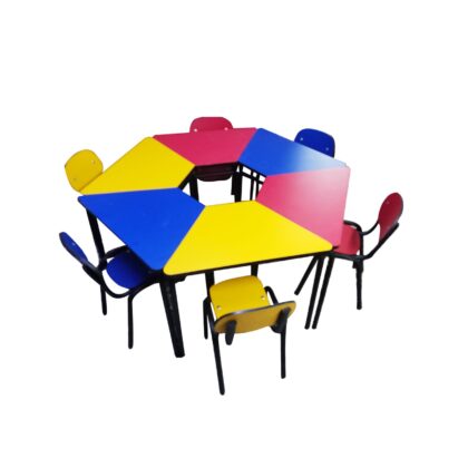 Conjunto de 6 Mesas Trapecio Preescolar