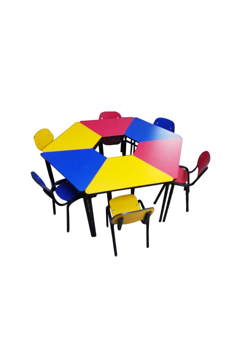 Conjunto de 6 Mesas Trapecio Preescolar